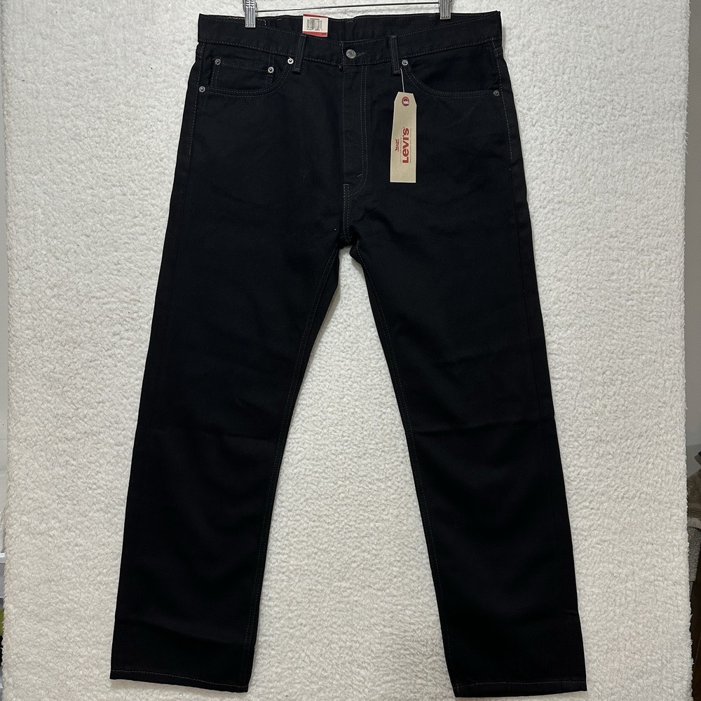 Levi's 505 Straight Leg Jeans Big Men's Black Denim Size 38 NWT